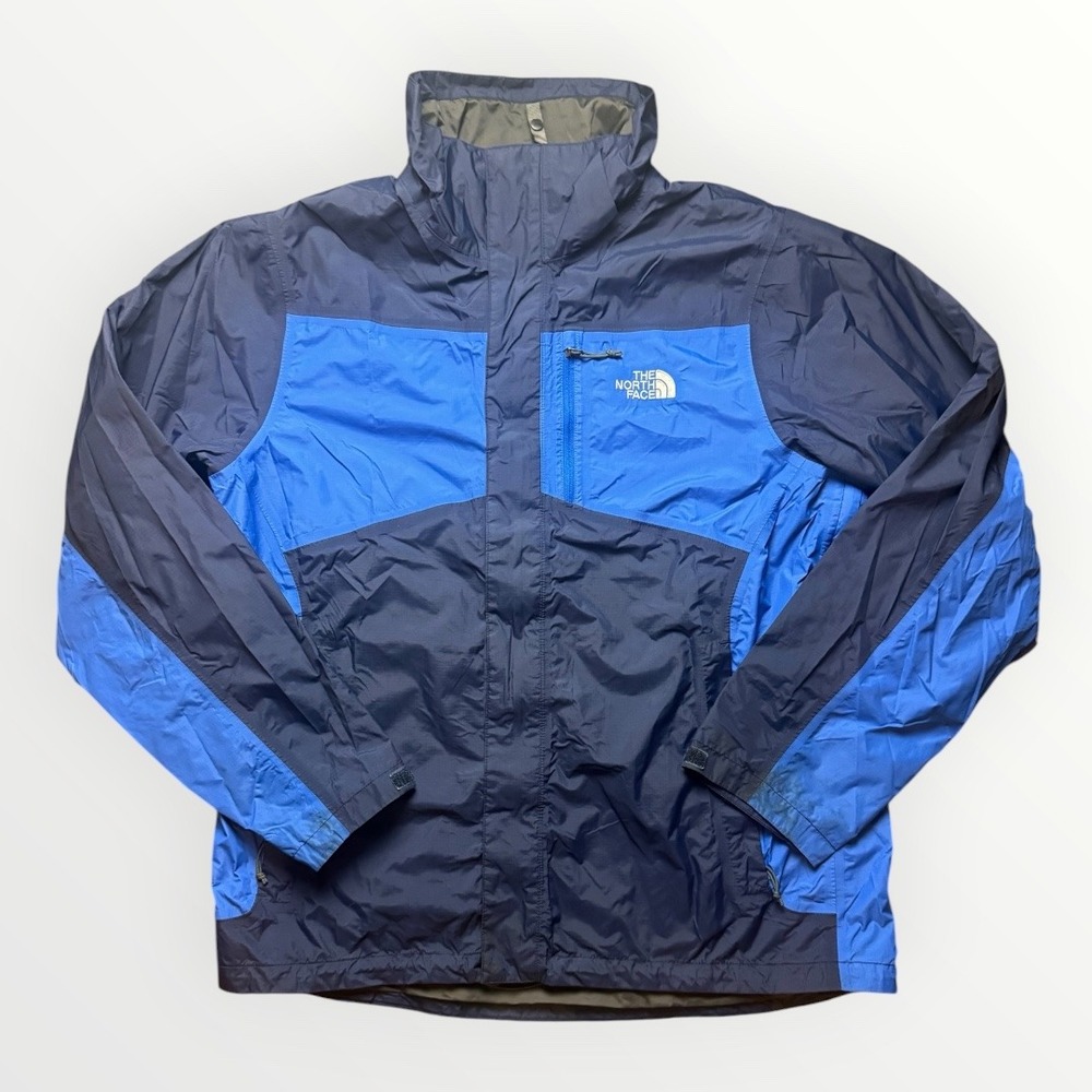 The North Face Mens HyVent Rain Jacket Blue Navy Large Waterproof Hooded Shell